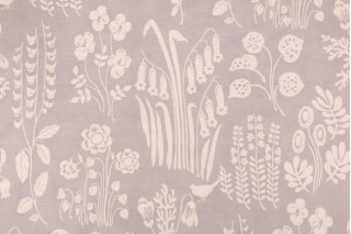 Novogratz Tallulah Belle Printed Cotton Drapery Fabric in Grey