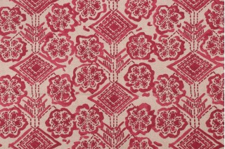 Lacefield Brody-Heavy Basket Printed Cotton Blend Drapery Fabric in Berry