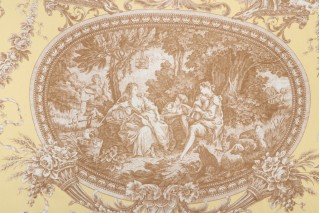 Thibaut Biltmore F97314 Printed Cotton Drapery Fabric in Brown on Yellow