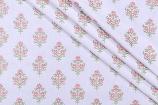 PK Lifestyles Floral Sprig Embroidery Decorator Fabric in Spring