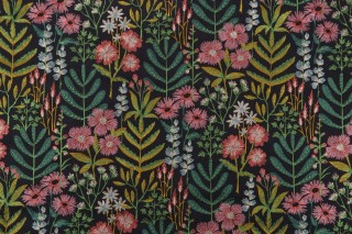 PK Lifestyles Wildflower Embroidery Decorator Fabric in Twilight