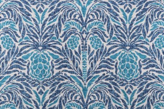 Tommy Bahama Bondi Batik Printed Cotton Linen Drapery Fabric in Aegean