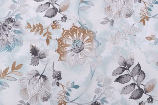 Kelly Ripa Home Light-Hearted Printed Cotton Drapery Fabric in Spa
