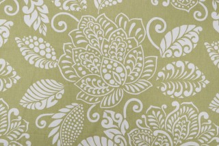 Thibaut Waterbury F99267 Printed Linen Blend Drapery Fabric in Green