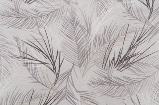 Fronds Embroidered Drapery Fabric in Grey