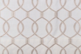 Candice Embroidered Drapery Fabric in Flax