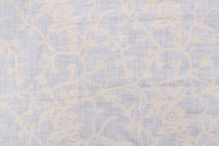 Freya Embroidered Semi-Sheer Drapery Fabric in Cream