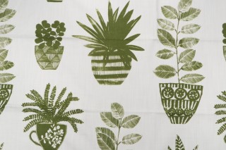 Richloom Plantation Printed Cotton Drapery Fabric in Ivy