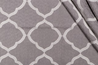 1 Yard Richloom Capricorn Embroidered Drapery Fabric in Pewter