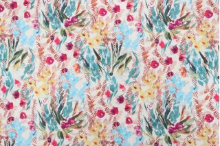 Hamilton Stinson Printed Cotton Drapery Fabric in Magenta 