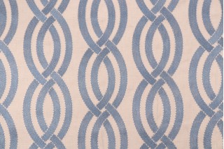 Kaufmann Stitch in Time Embroidered Drapery Fabric in Marina