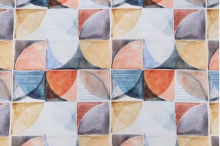 Hamilton Luna Printed Cotton Drapery Fabric in Sunset 