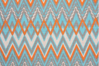 Premier Prints Savvy-Dossett Printed Cotton Drapery Fabric in Mandarin CLOSEOUT