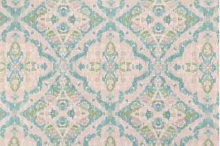 Kelly Ripa Seen & Heard Printed Cotton Drapery Fabric in Seaglass