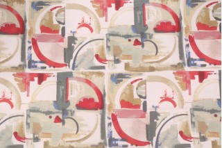 Mill Creek Maggiore Printed Cotton Drapery Fabric in Pomegranate