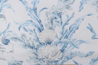 P Kaufmann Tarramar Printed Cotton Twill Drapery Fabric in Mediterranean