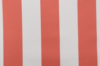 Functional Fabrics Cabana Stripe Woven Latex-Backed High UV Polyester Outdoor Fabric in Coral