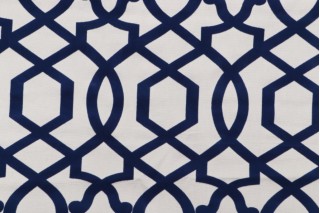 Iman Home Sultana Lattice Flocked Drapery Fabric in Luna