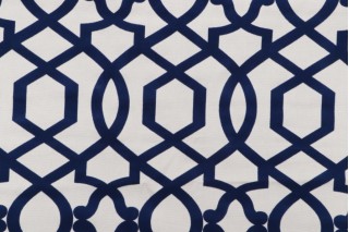 Iman Home Sultana Lattice Flocked Drapery Fabric in Luna