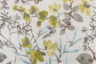 Richloom Gazebo Printed Linen Blend Drapery Fabric in Citrus