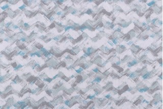 Mill Creek Brushstroke Printed Cotton Drapery Fabric in Jadestone
