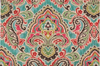 Waverly Artesanias Ikat Printed Cotton Drapery Fabric in Caliente