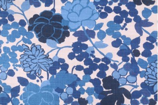 Novogratz Blossom Woven Cotton/Linen Decorator Fabric in Indigo