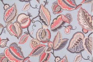 Waverly Fantasy Fleur Printed Cotton Drapery Fabric in Seaglass