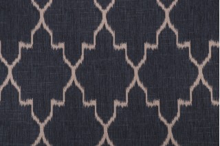 Lacefield Monaco Printed Cotton Drapery Fabric in Sapphire