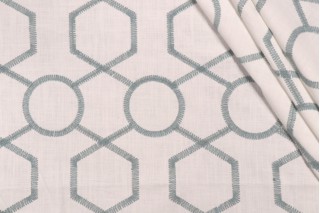Valiant Fabrics Kendall Embroidered Drapery Fabric in Spa