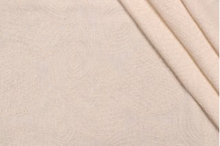 Valiant Fabrics Eden Embroidered Drapery Fabric in Cream