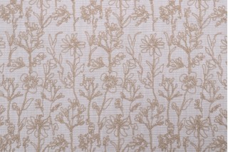 Valiant Fabrics Millie Embroidered Drapery Fabric in Linen