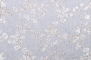 Valiant Fabrics Anastasia Embroidered Drapery Fabric in Off-White