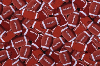 Gail Cadden Football Season - Packed Footballs Printed Cotton Craft Fabric in Brown for Timeless Treasures 