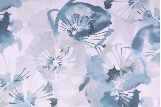Richloom Waldman Printed Cotton Drapery Fabric in Ocean