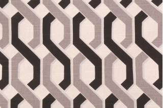 Mill Creek Mino Printed Cotton Drapery Fabric in Coal