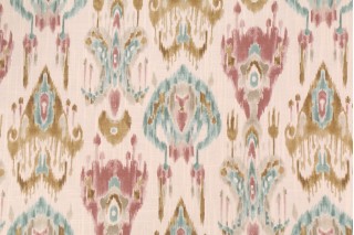 Mill Creek Linley Printed Cotton Drapery Fabric in Heather