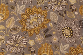 Mill Creek Dalva Printed Cotton Drapery Fabric in Platinum