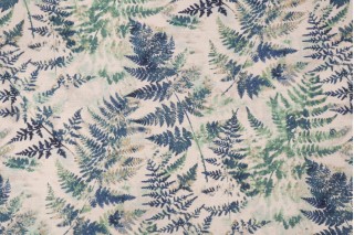 PK Lifestyles Fern Flutter Printed Cotton Drapery Fabric in Indigo