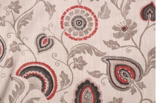 Hudson 45 Mauritius Printed Cotton Drapery Fabric in Pepper