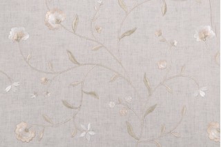 Richloom Haviland Embroidered Drapery Fabric in Natural