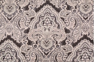 Waverly Artesanias Ikat Printed Cotton Drapery Fabric in Graphite