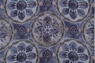 PK Lifestyles Celestial Orb Printed Viscose & Linen Drapery Fabric in Midnight