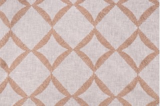 PK Lifestyles Corded Diamond Semi-Sheer Embroidered Drapery Fabric in Natural