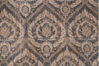 Waverly French Quarter Printed Cotton Drapery Fabric in Antique Blue