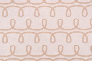 PK Lifestyles Loop & Lace Embroidered Drapery Fabric in Parchment