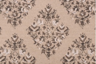 Lacefield Blythe-Flax Printed Cotton Blend Drapery Fabric in Slate