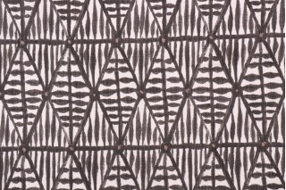 Lacefield Kona-Chatham White Printed Cotton Blend Drapery Fabric in Chromium