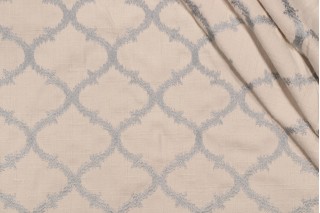 Richloom Koppel Embroidered Drapery Fabric in Aqua