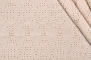 Valiant Fabrics Carlyle Embroidered Drapery Fabric in Cream